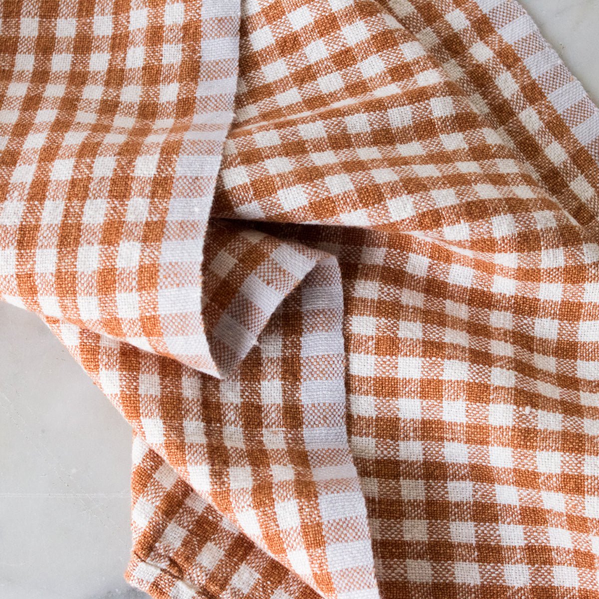 Pair of Gingham Kitchen Towels | Cognac - elsie green - Textiles