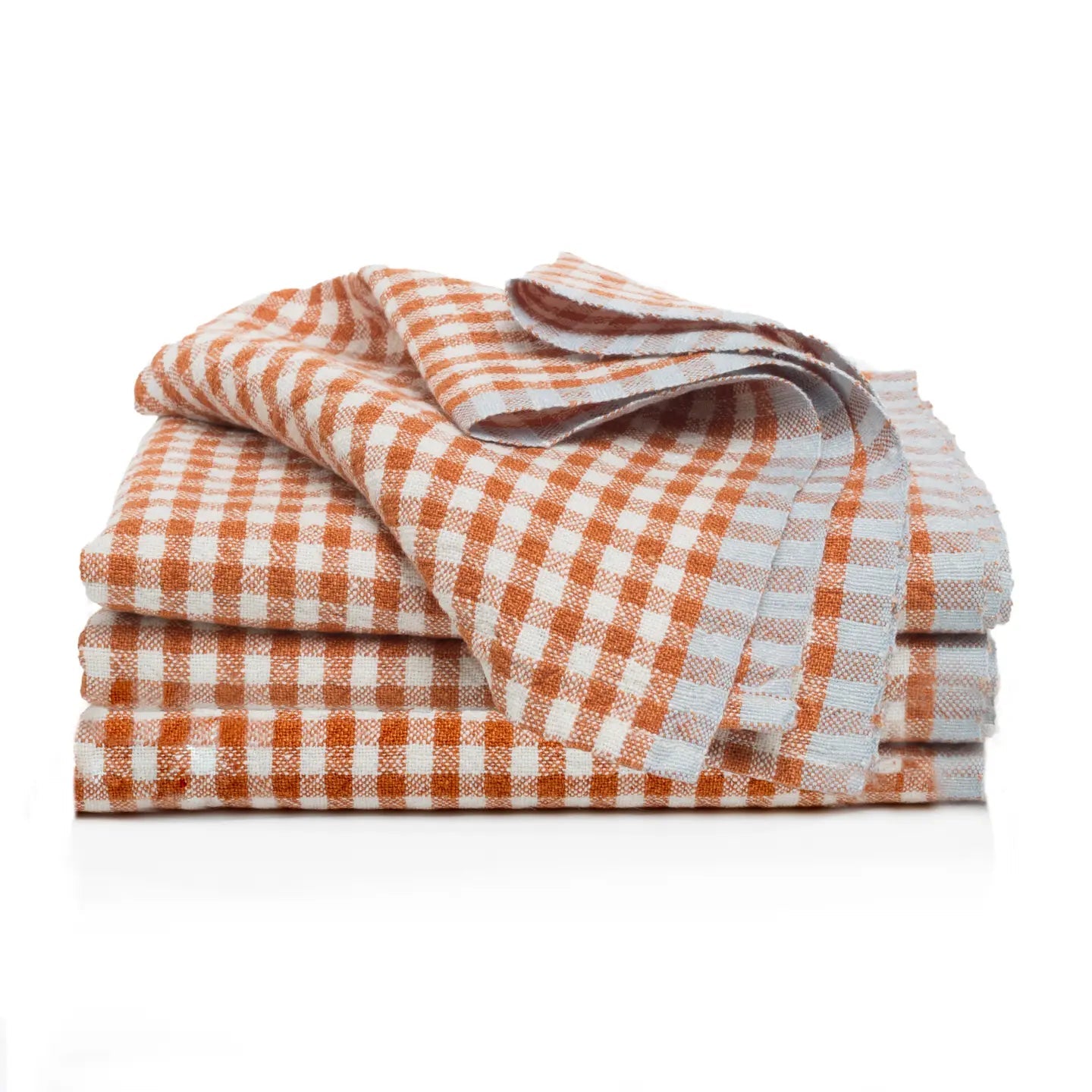 Pair of Gingham Kitchen Towels | Cognac - elsie green - Textiles