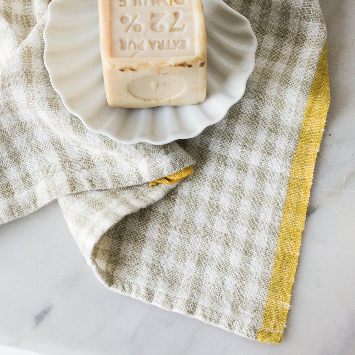 Pair of Gingham Kitchen Towels | Dijon - elsie green - textiles