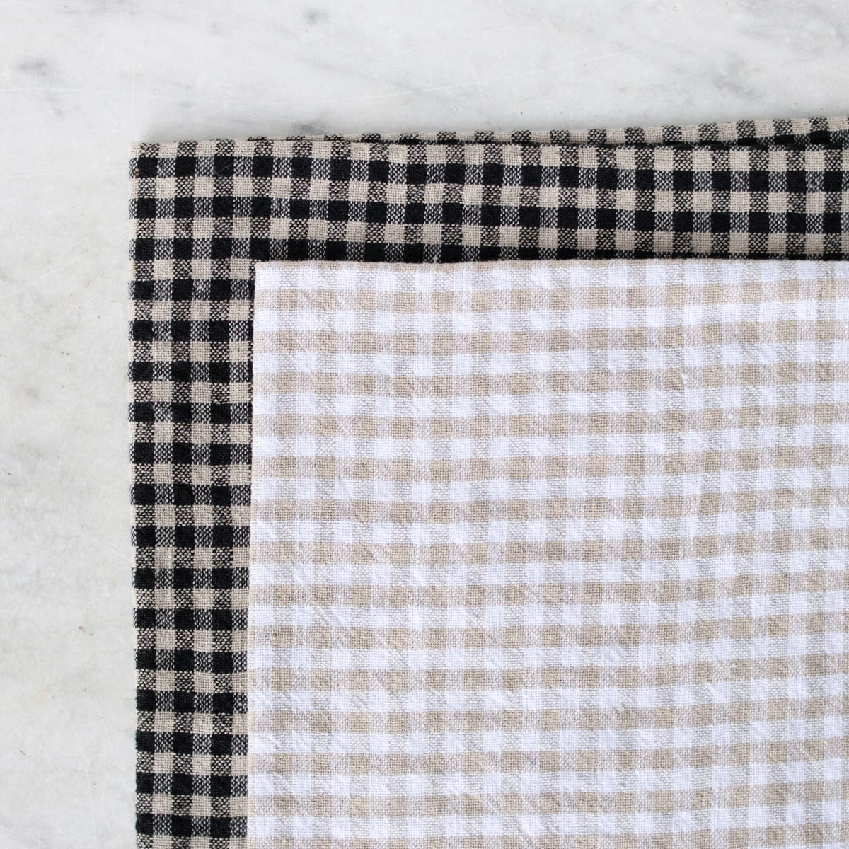Pair of Gingham Linen Kitchen Towels - elsie green - textiles