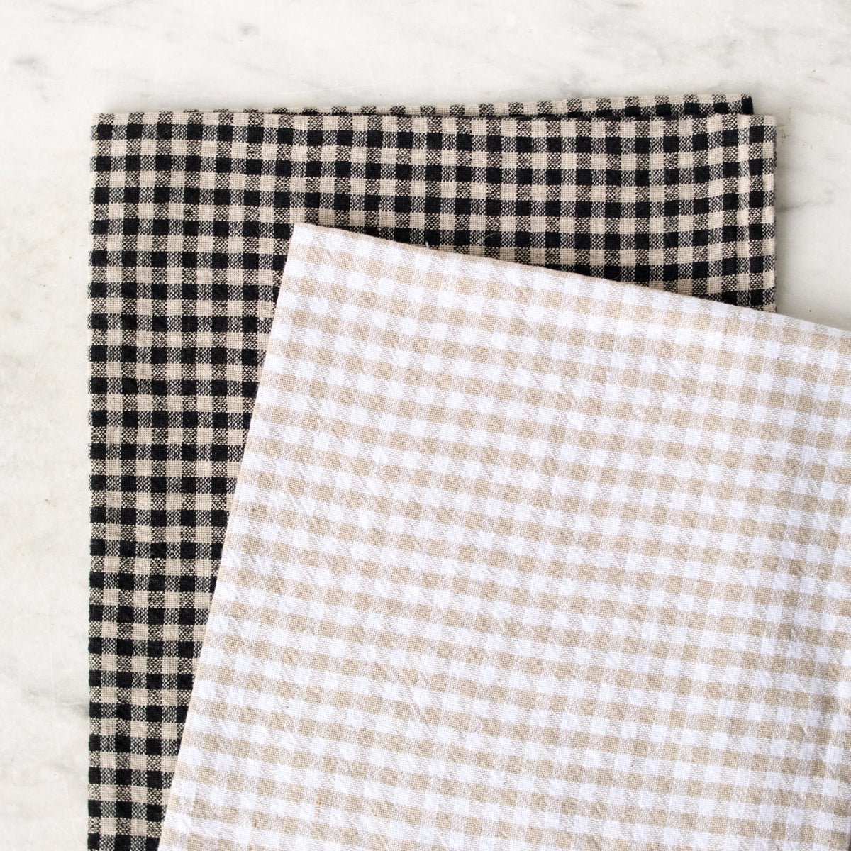 Pair of Gingham Linen Kitchen Towels - elsie green - textiles