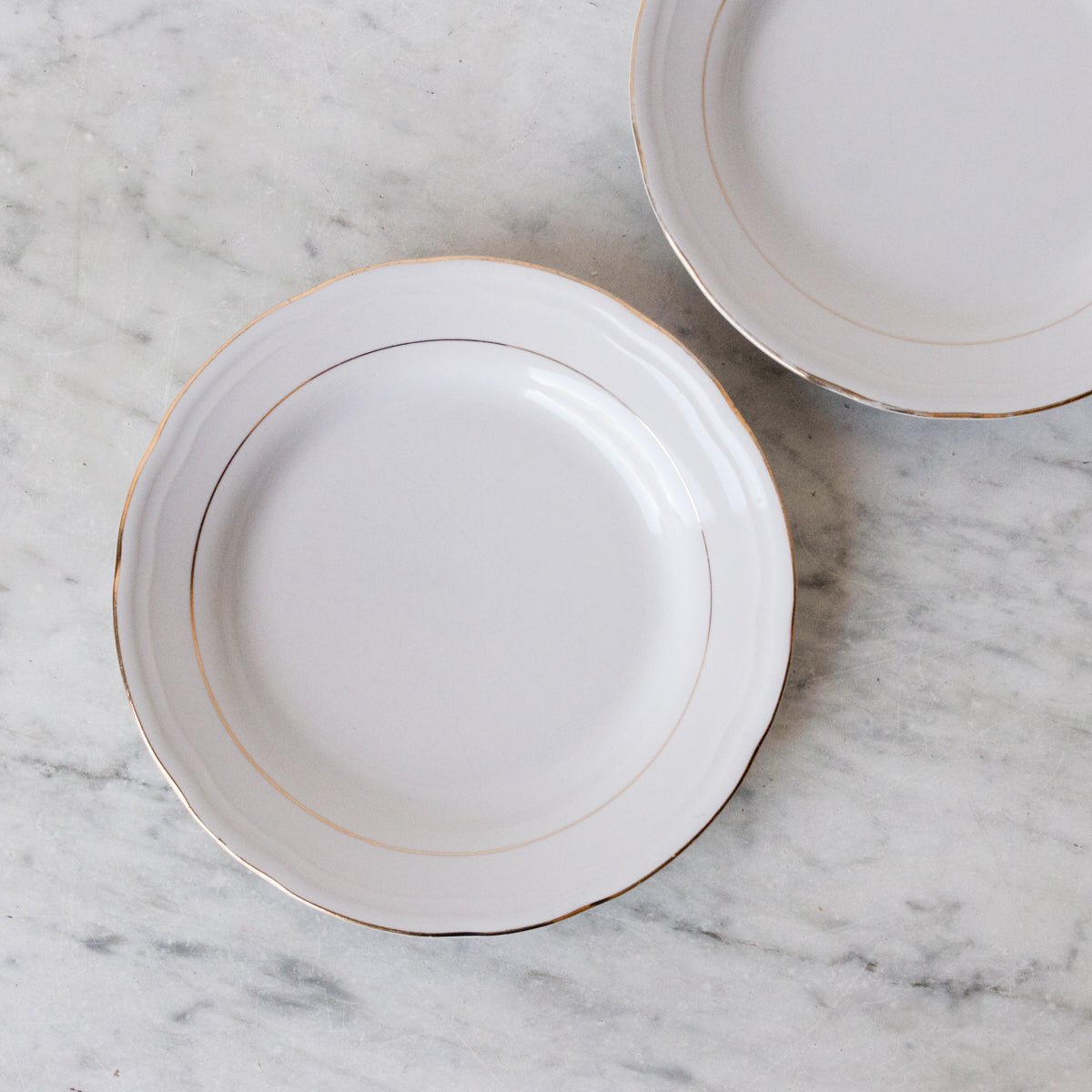 Pair Of Gold Thin Rimmed Plates - elsie green - The French Kitchen