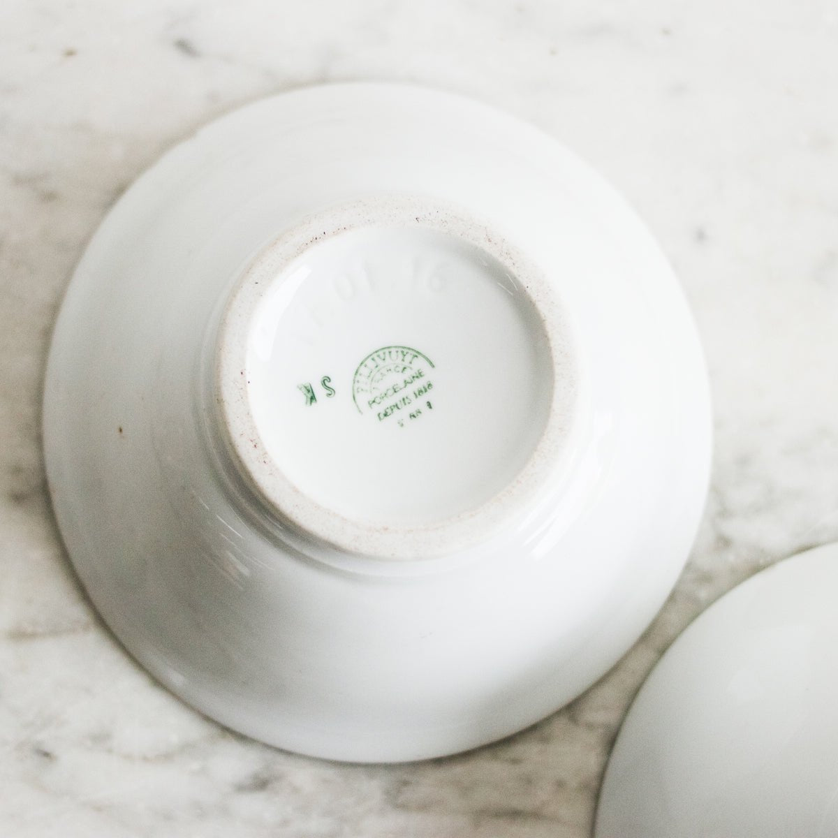 Pair of Grande Cafe Bowls & Engraved Silver Tongs - elsie green - the french kitchen