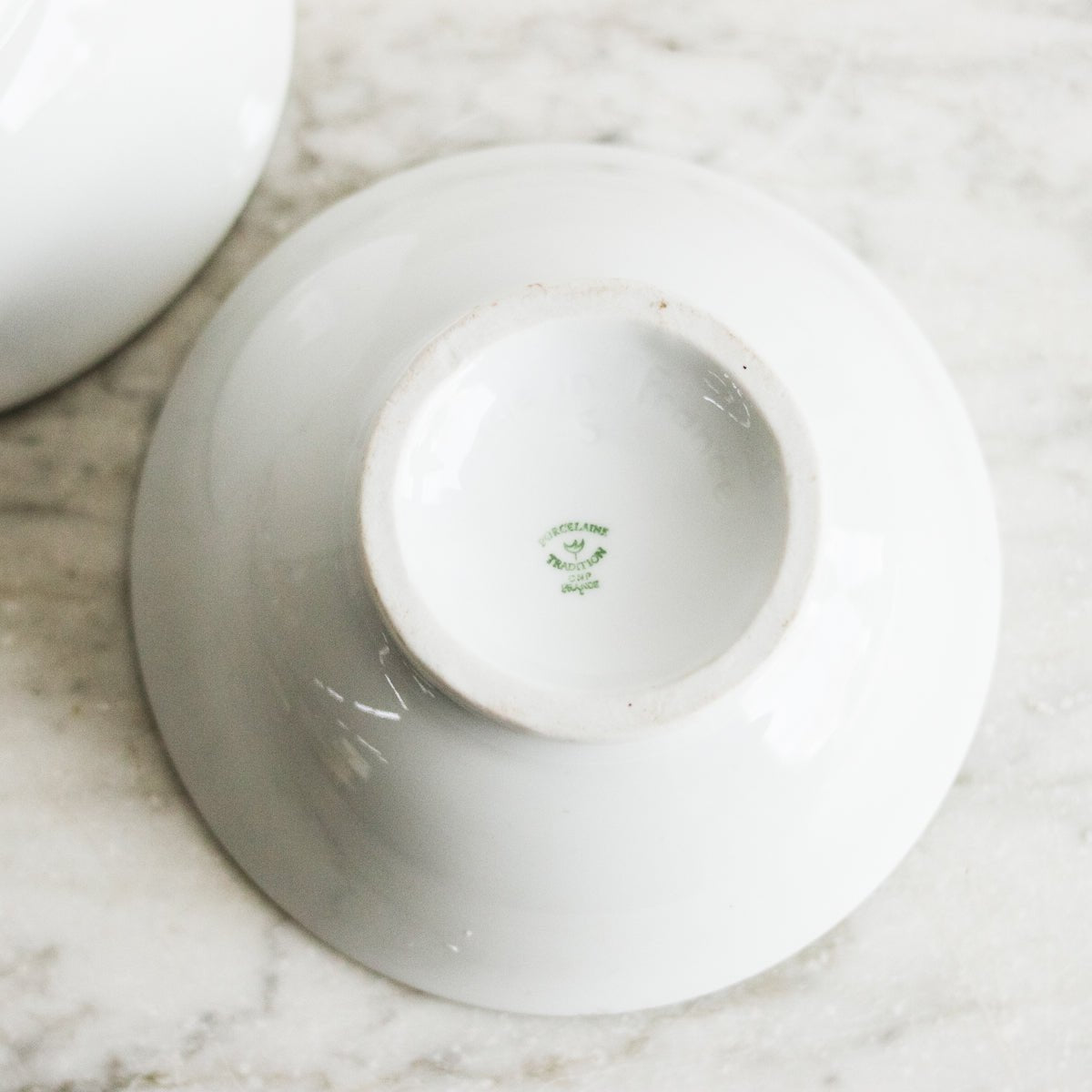 Pair of Grande Cafe Bowls & Engraved Silver Tongs - elsie green - the french kitchen