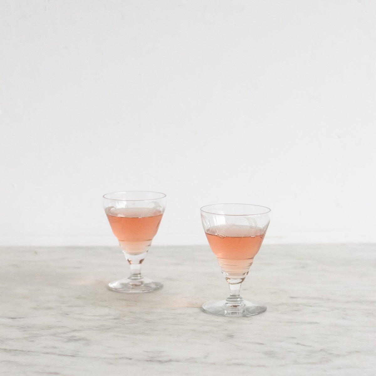 Pair of Hand Cut Fern Cocktail Glasses - elsie green - The French Kitchen