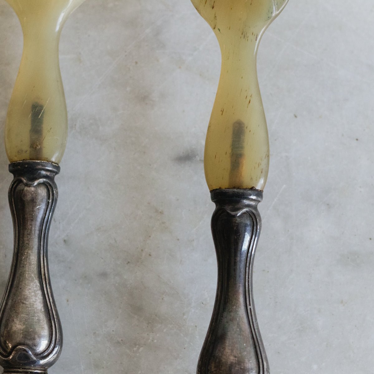 Pair of Horn and Silver Servers - elsie green - the french kitchen