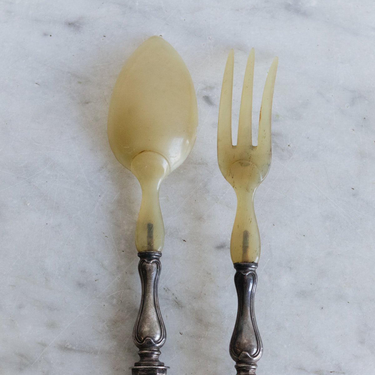 Pair of Horn and Silver Servers - elsie green - the french kitchen