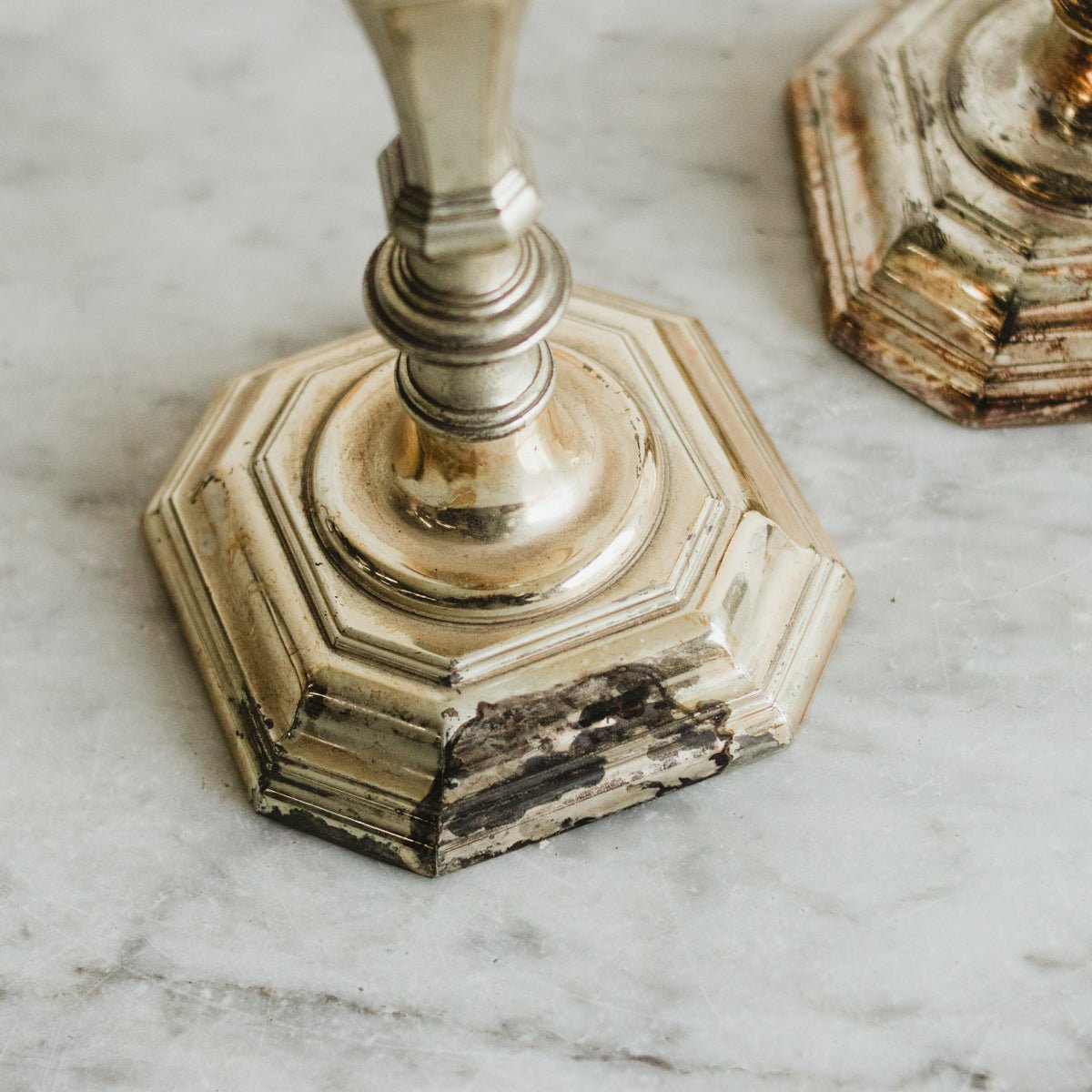 Pair of Hotel Silver Candlesticks - elsie green - decor