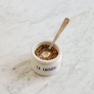 Pair Of Imprinted Yogurt Pots With Spoons - elsie green - The French Kitchen