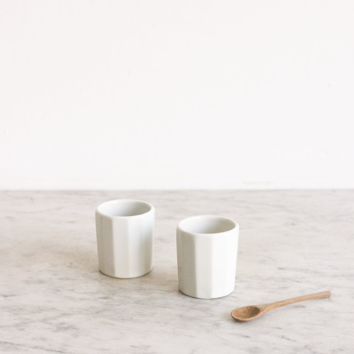 Pair of Lactana Paris Yogurt Pots with Wood Spoon - elsie green - the french kitchen