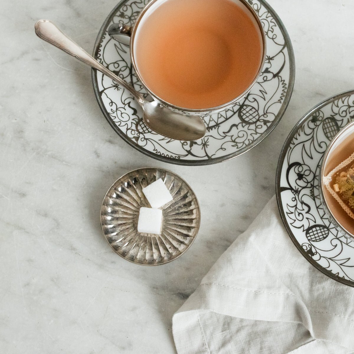 Pair Of Limoges Porcelain Teacups And Saucers - elsie green - The French Kitchen