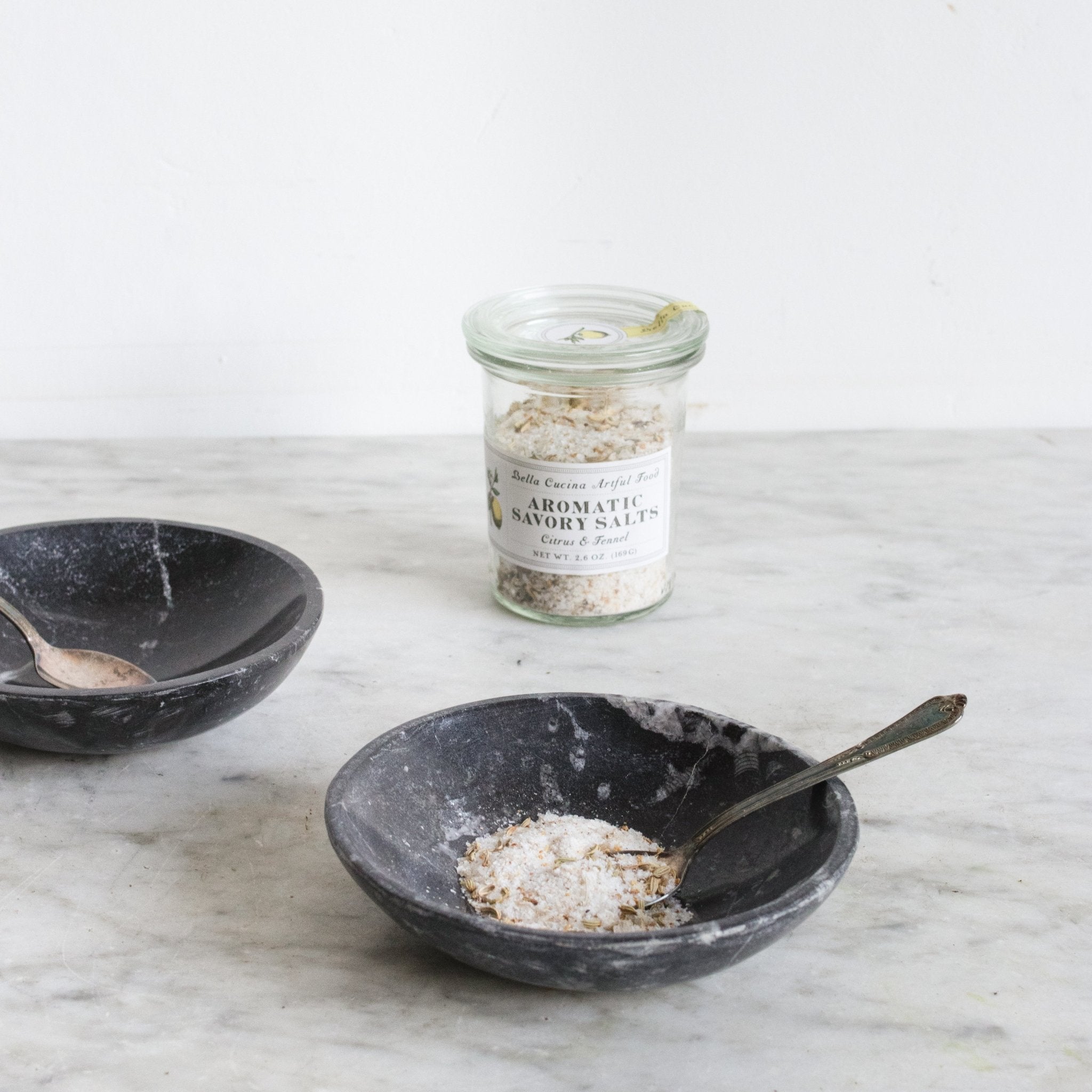 Pair of Marble Salt Cellars - elsie green - The French Kitchen