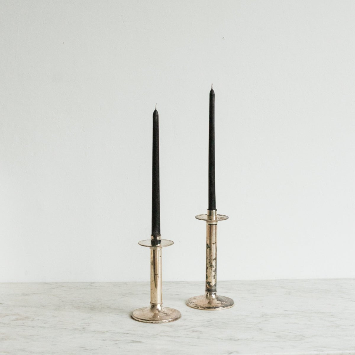 Pair Of Mid - Century Silver Candlesticks - elsie green - Decor