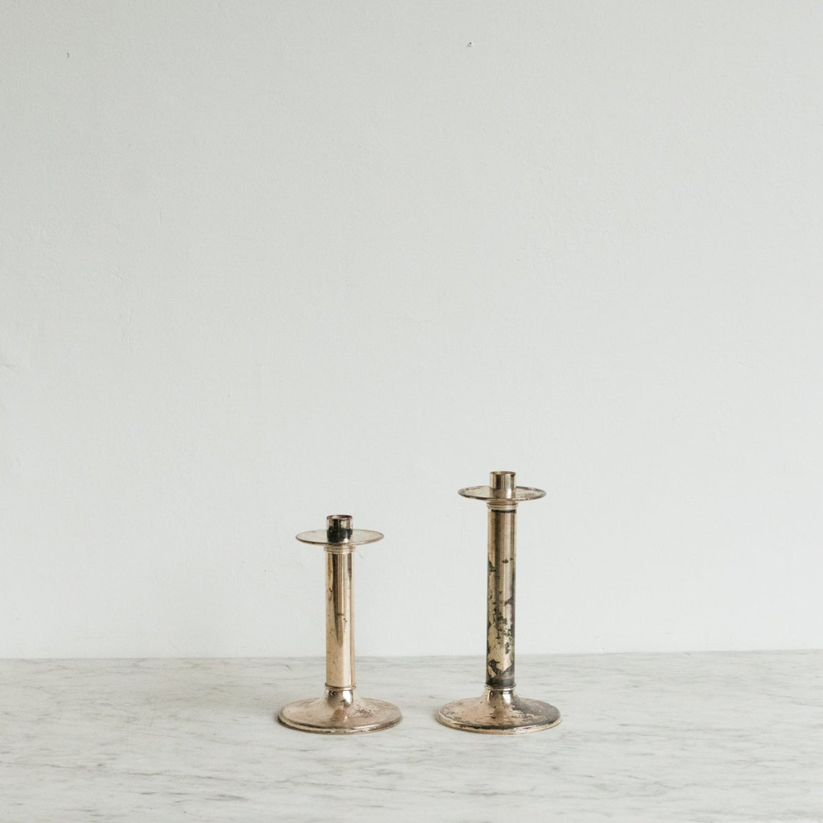 Pair Of Mid - Century Silver Candlesticks - elsie green - Decor