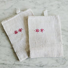 Pair of Monogrammed Linen Kitchen Towels - elsie green - textiles