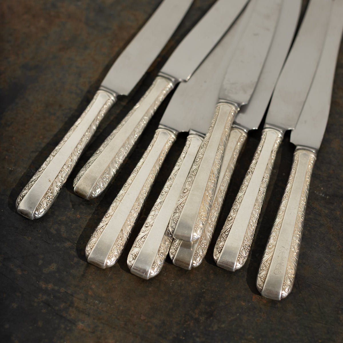 Pair of Monogrammed Sterling Dinner Knives | The Patrick Orbe Collection - elsie green - the french kitchen