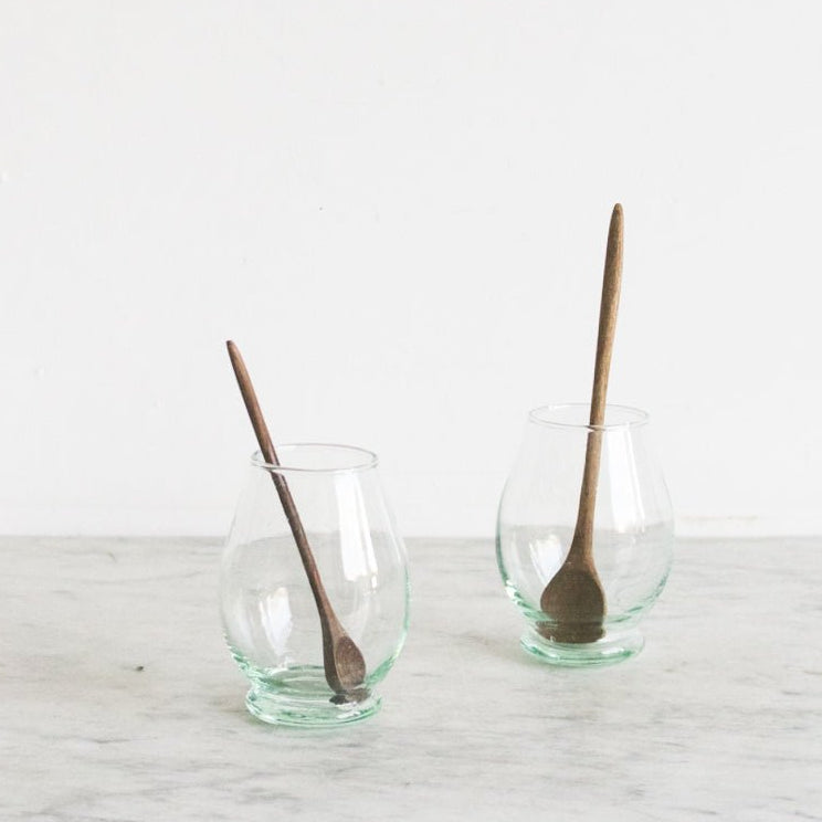 Pair of Moroccan Mango Glasses with Walnut Spoons - elsie green - the french kitchen