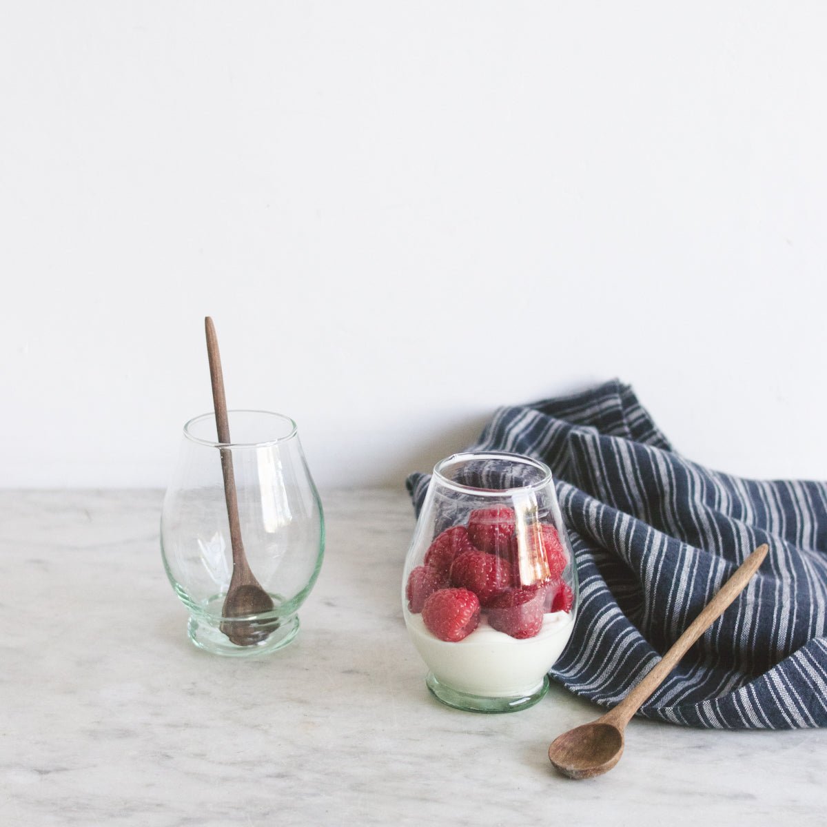 Pair of Moroccan Mango Glasses with Walnut Spoons - elsie green - the french kitchen