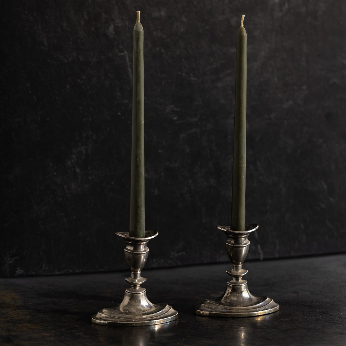 Pair of Oval Silver Candlesticks | The Patrick Orbe Collection - elsie green - decor
