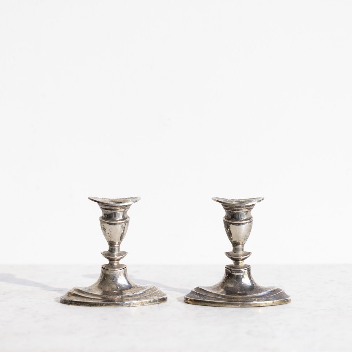 Pair of Oval Silver Candlesticks | The Patrick Orbe Collection - elsie green - decor