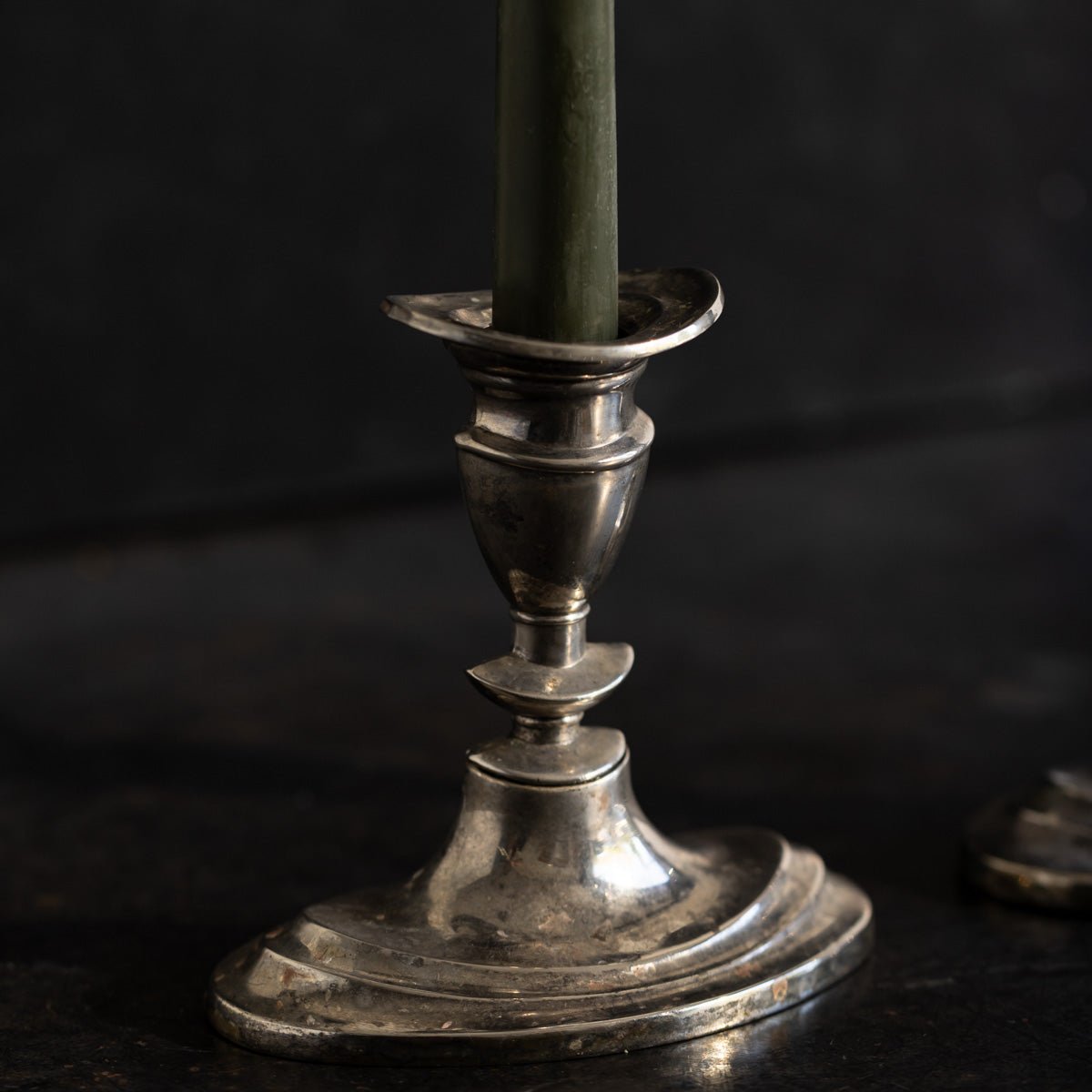 Pair of Oval Silver Candlesticks | The Patrick Orbe Collection - elsie green - decor