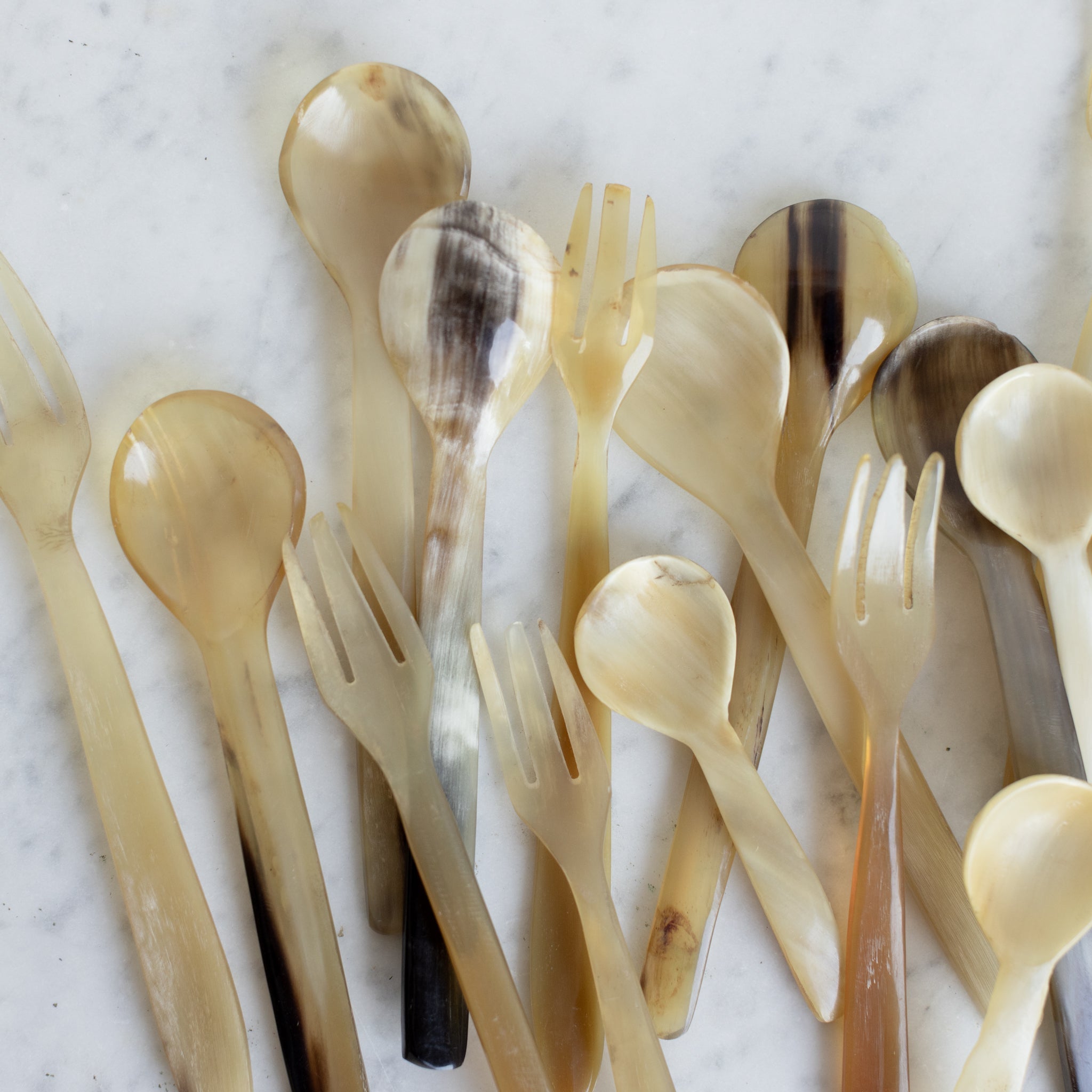 Pair of Petite Horn Utensils - elsie green - the french kitchen