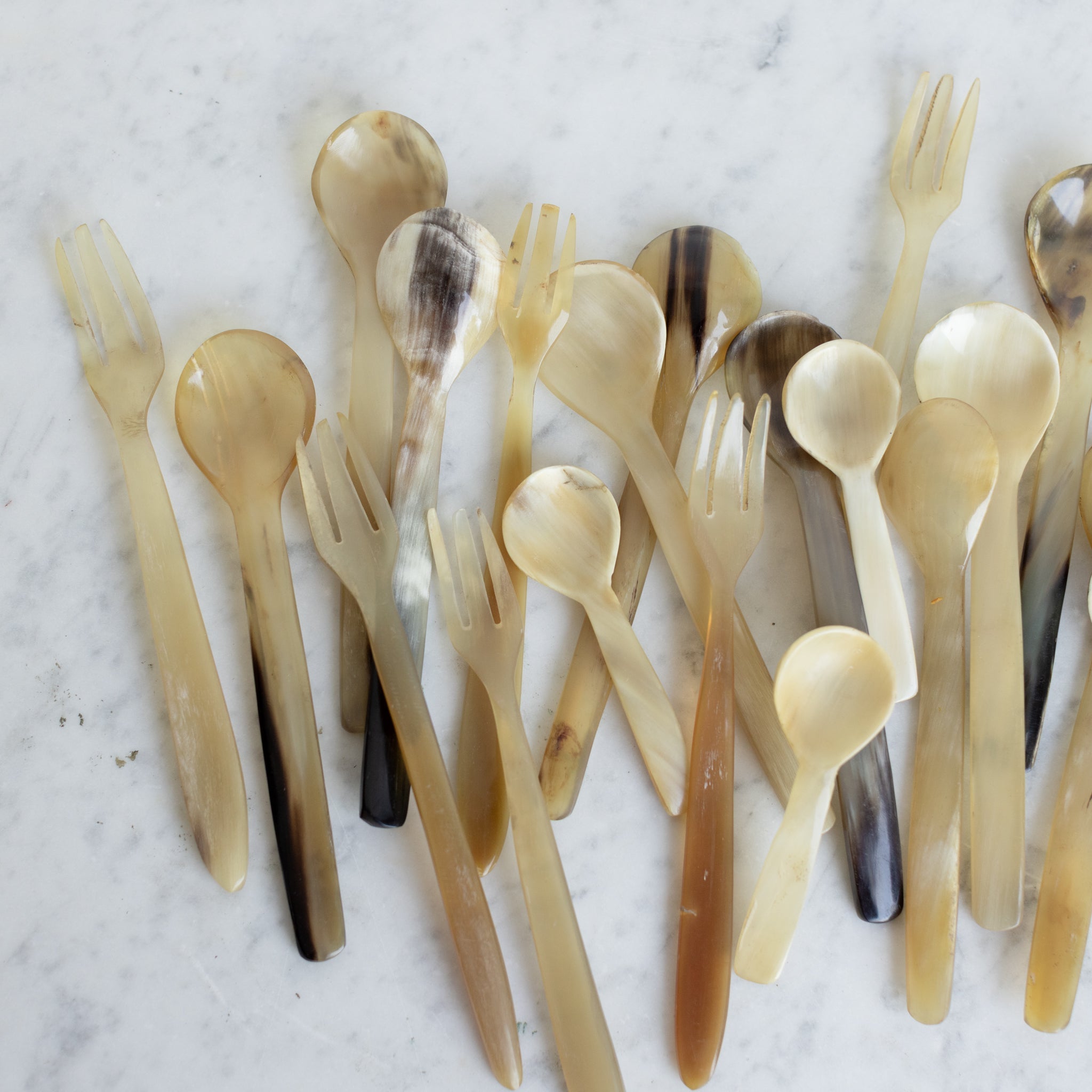 Pair of Petite Horn Utensils - elsie green - the french kitchen