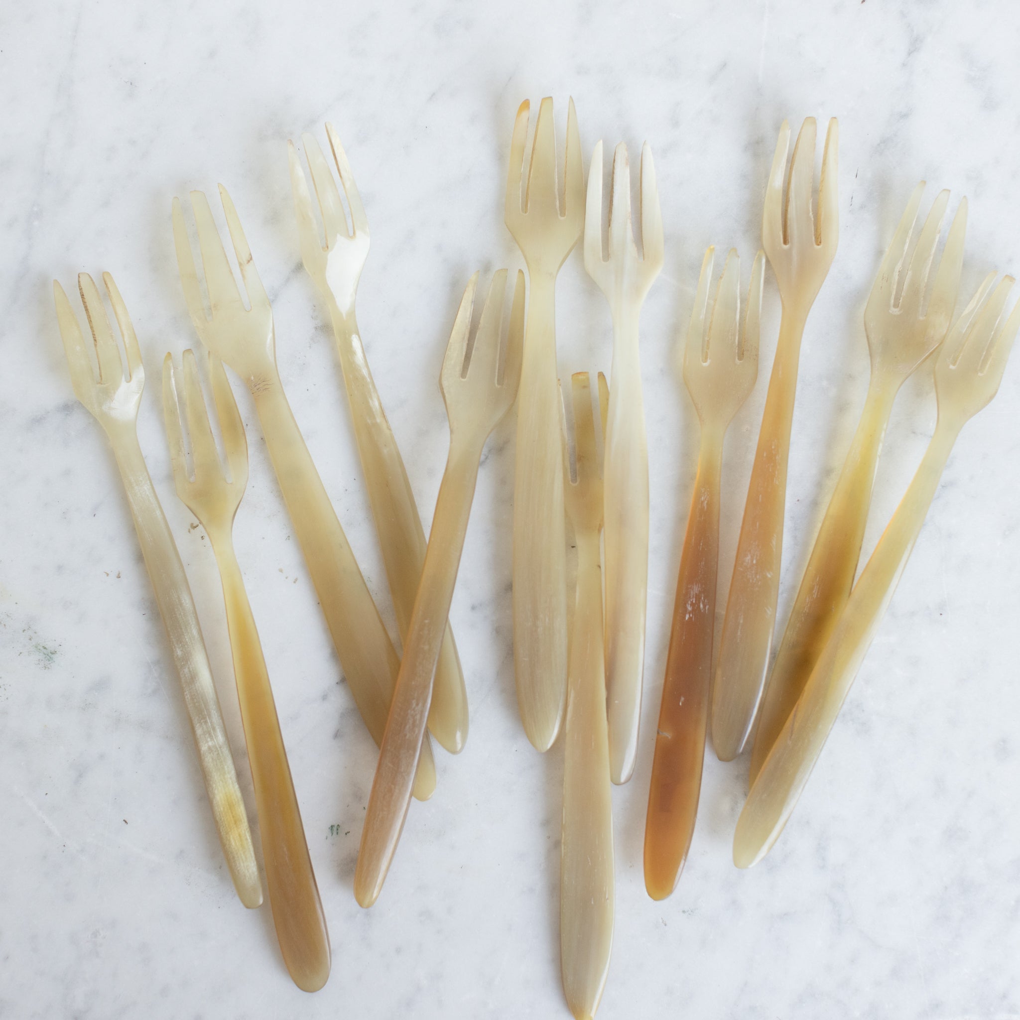 Pair of Petite Horn Utensils - elsie green - the french kitchen