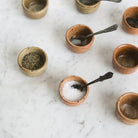 Pair of Petite Stoneware Ramekins with Silver Salt Spoon - elsie green - the french kitchen