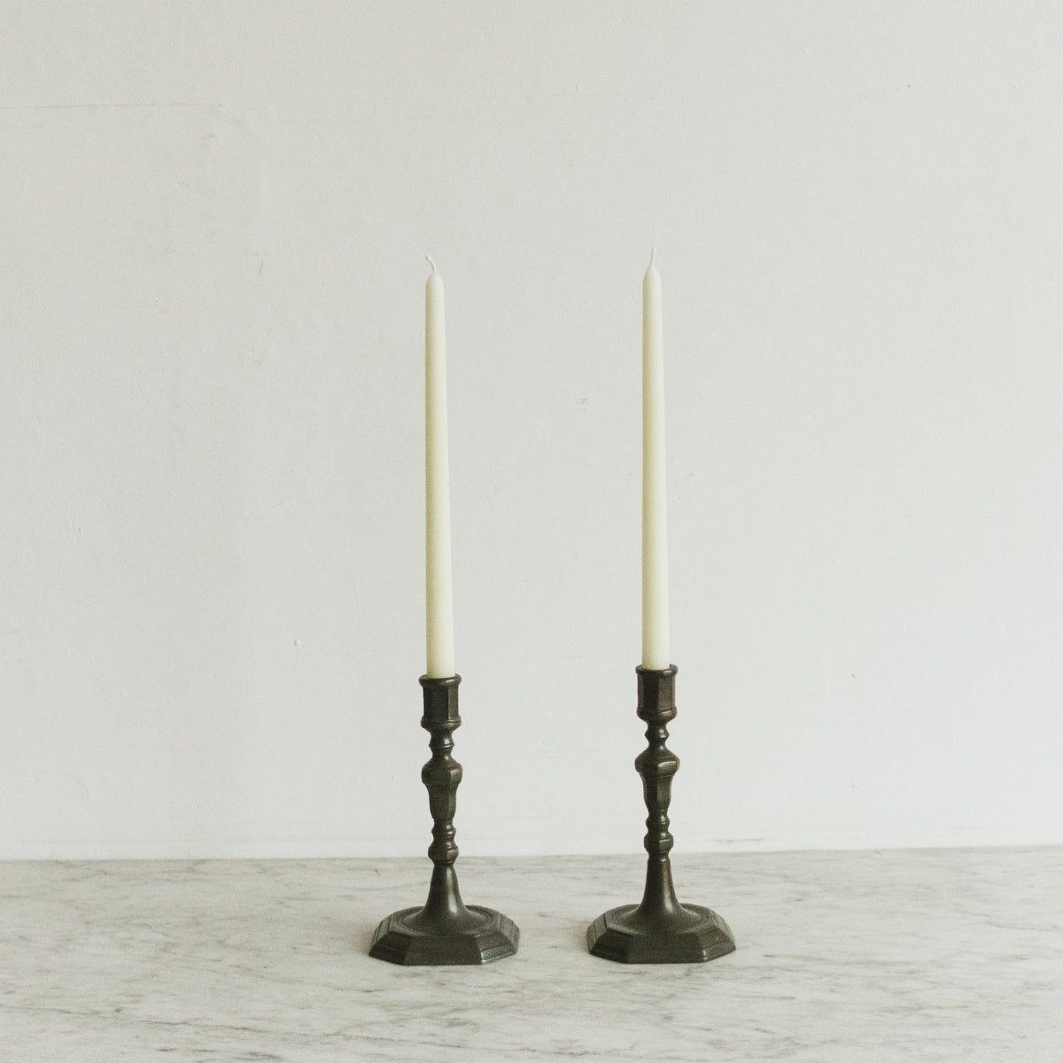 Pair of Pewter Candlesticks - elsie green - decor