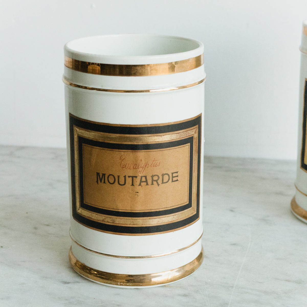 Pair of Porcelain Apothecary Canisters - elsie green - decor