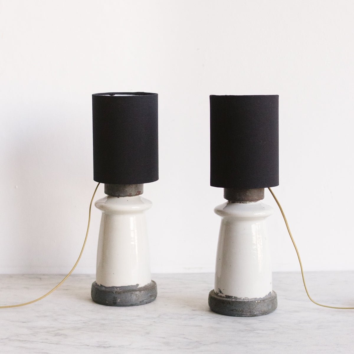 Pair of Porcelain Insulator Lamps - elsie green - decor