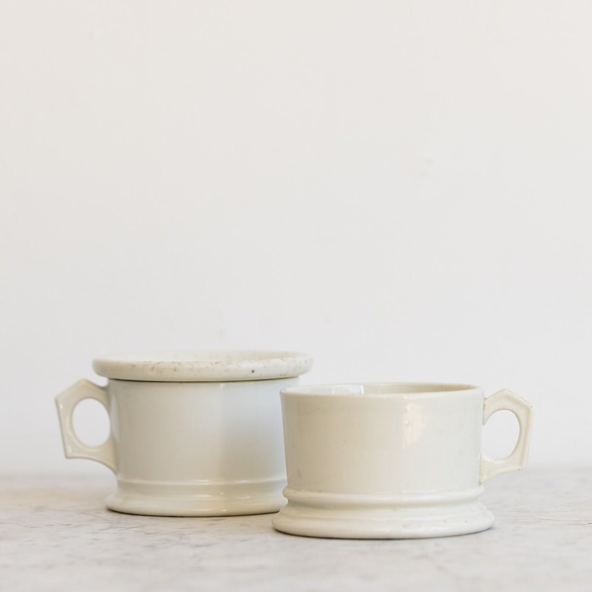 Pair of Porcelain Shaving Mugs - elsie green - the french kitchen