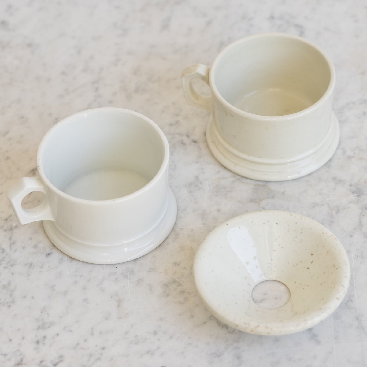 Pair of Porcelain Shaving Mugs - elsie green - the french kitchen