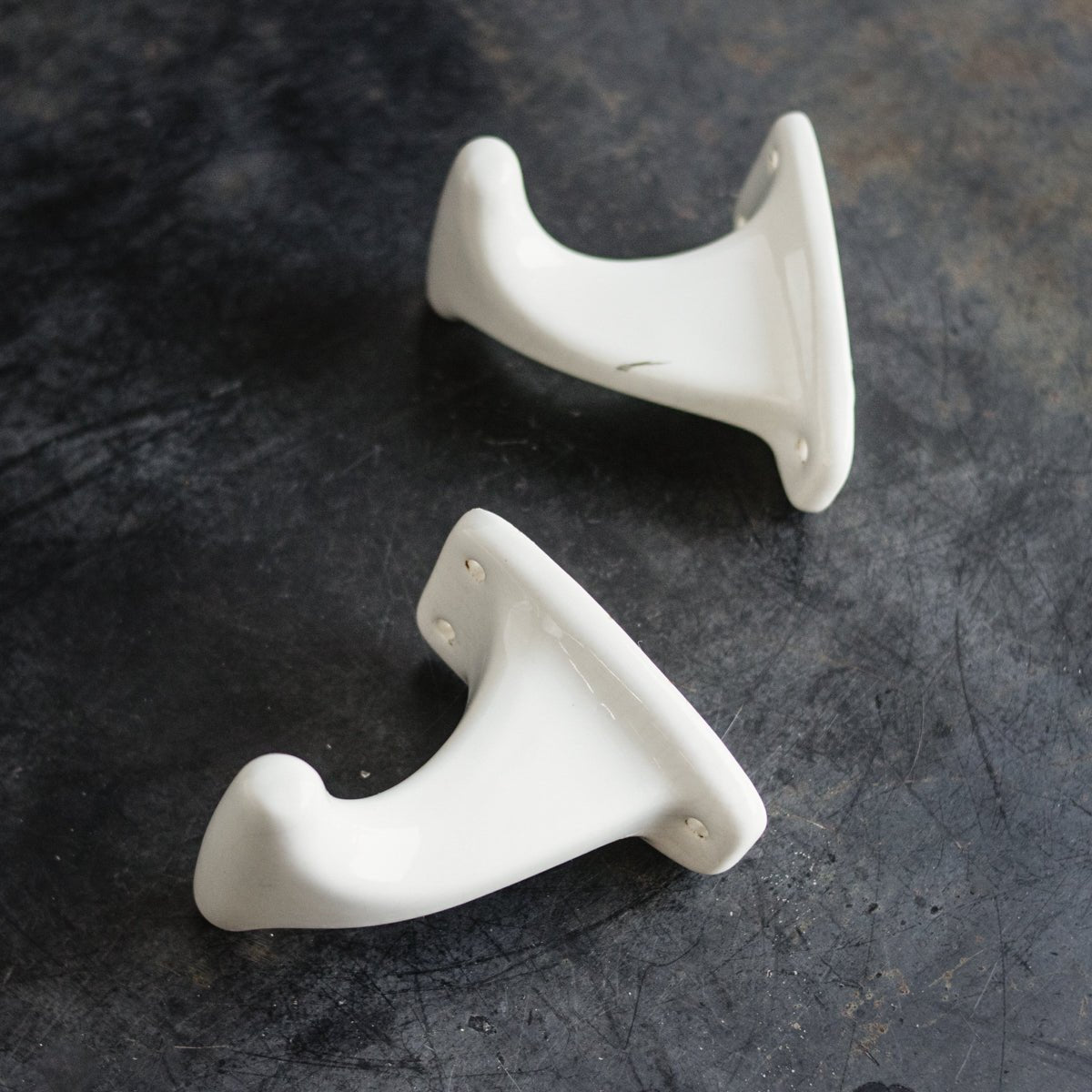 Pair of Porcelain Towel Hooks - elsie green - decor