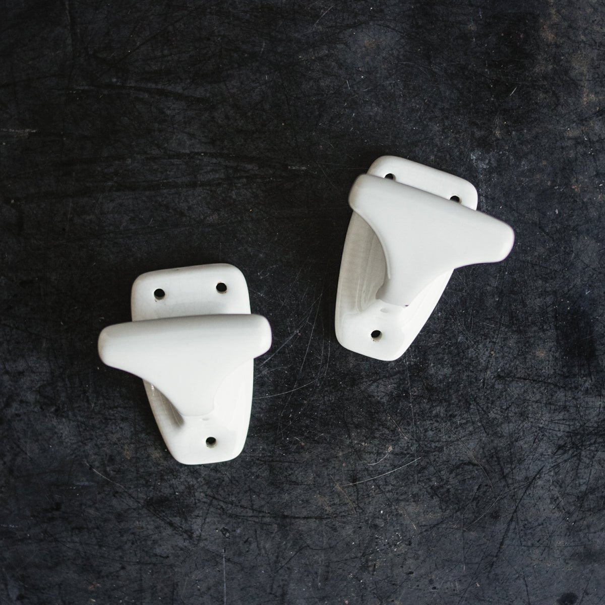 Pair of Porcelain Towel Hooks - elsie green - decor