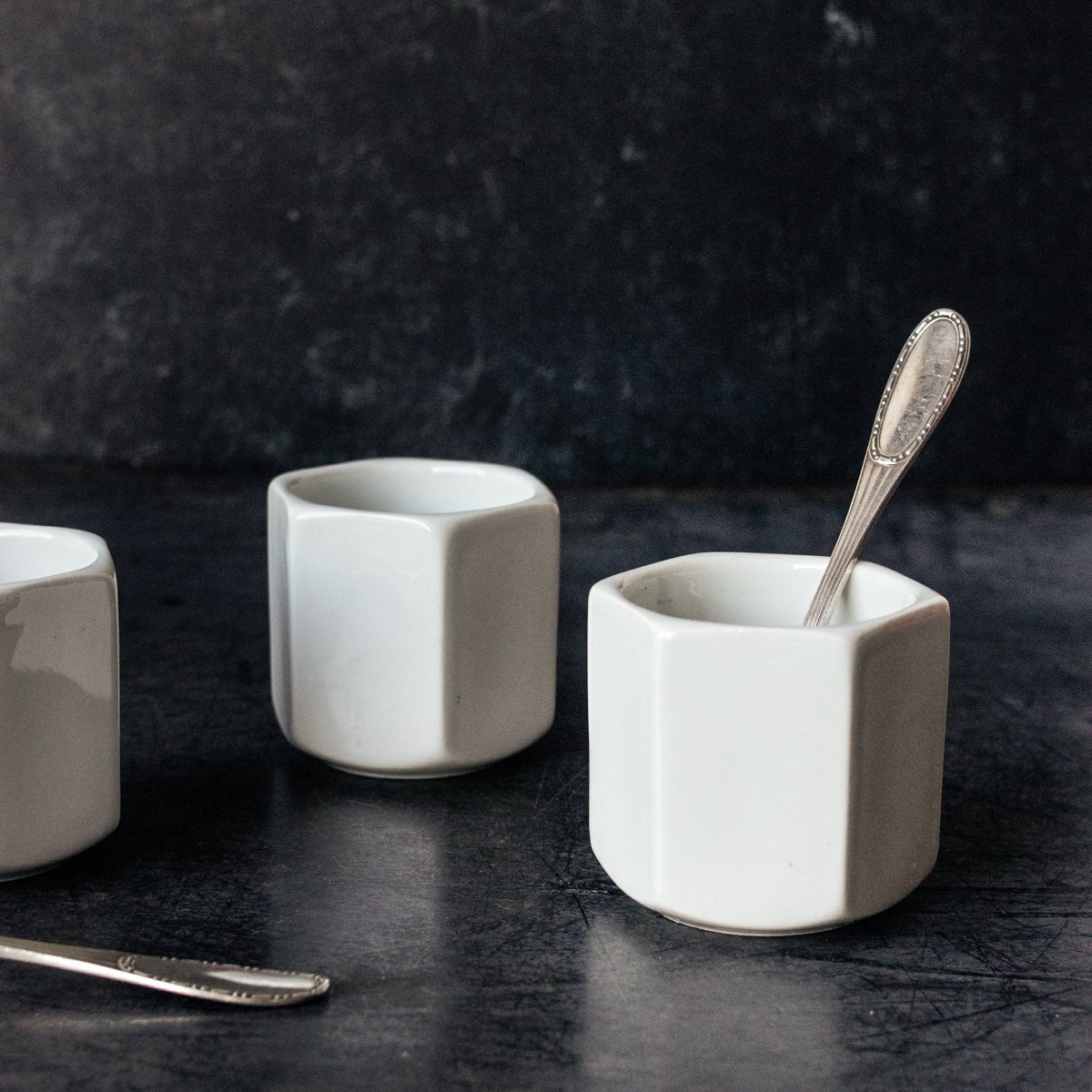 Pair of Porcelain Yogurt Pots - elsie green - French Kitchen
