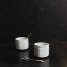 Pair of Porcelain Yogurt Pots with Demitasse Spoons - elsie green - the french kitchen