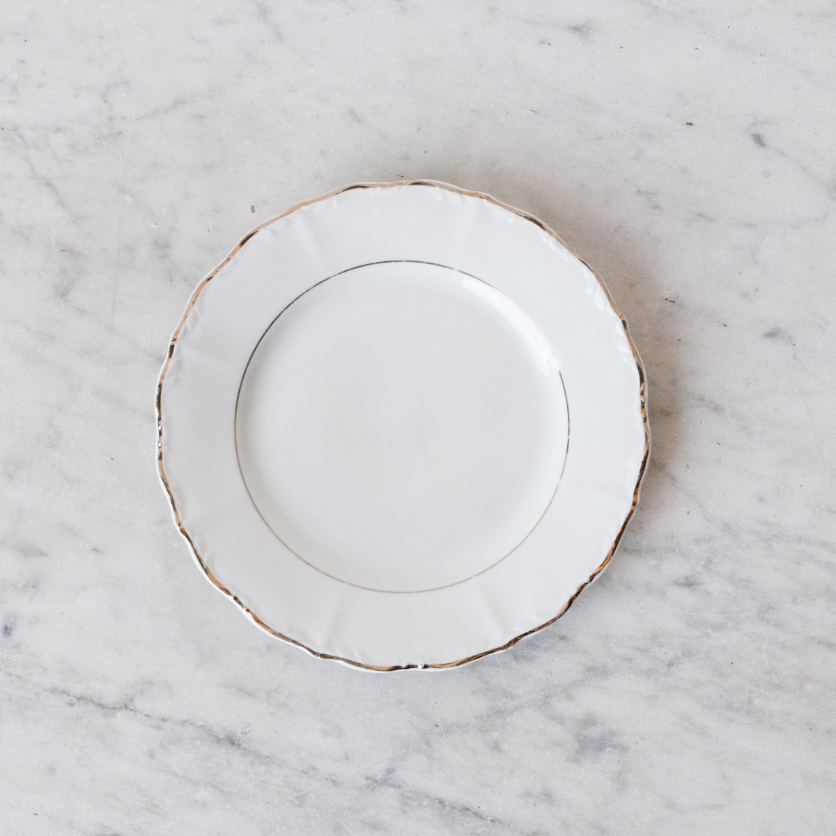 Pair Of Scalloped Gold Rim Plates - elsie green - The French Kitchen