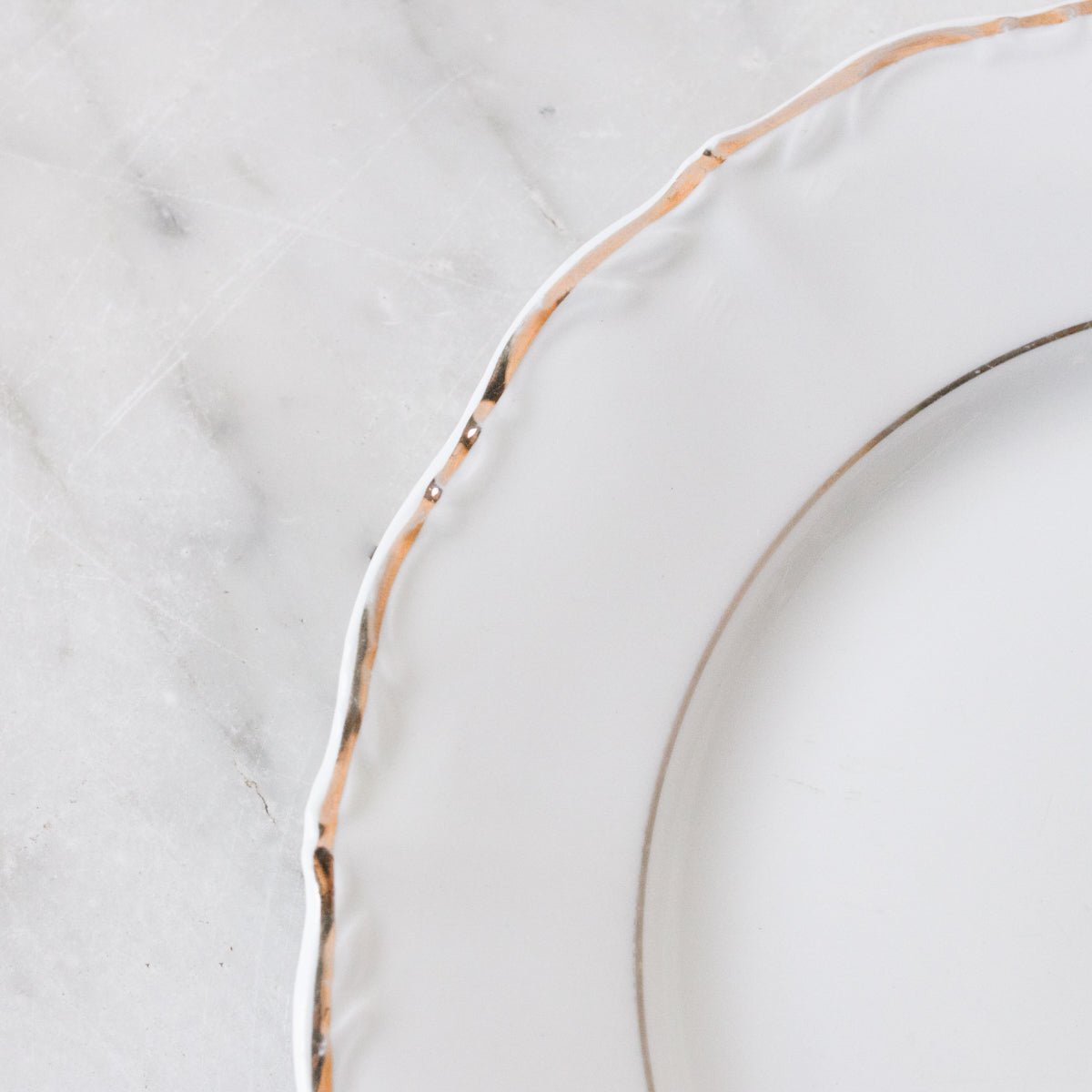 Pair Of Scalloped Gold Rim Plates - elsie green - The French Kitchen