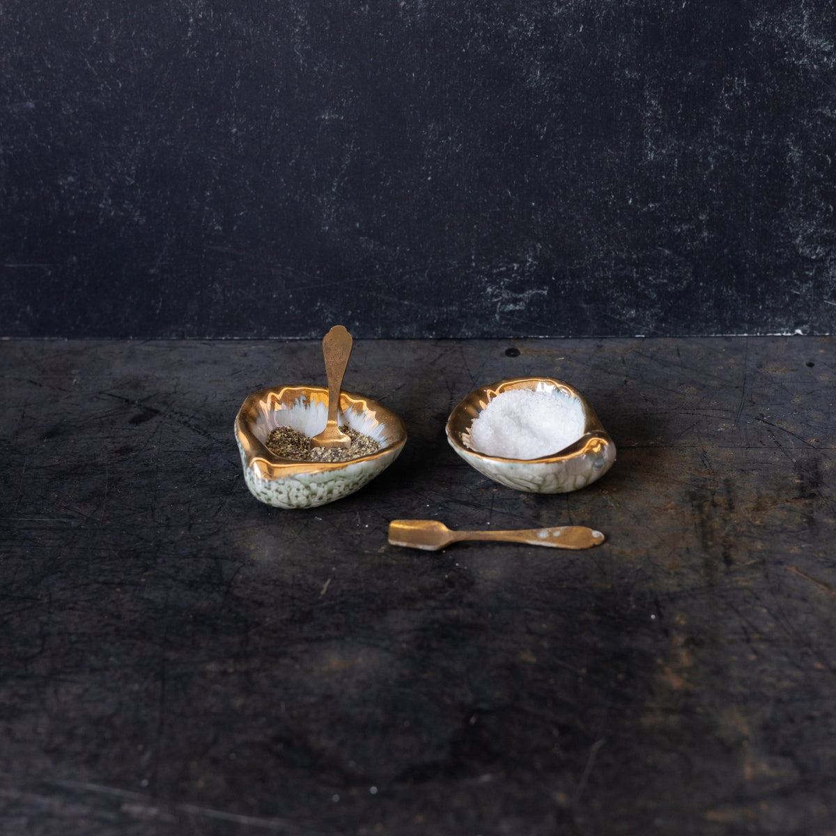 Pair of Shell Salt Cellars & Salt Spoons - elsie green - the french kitchen