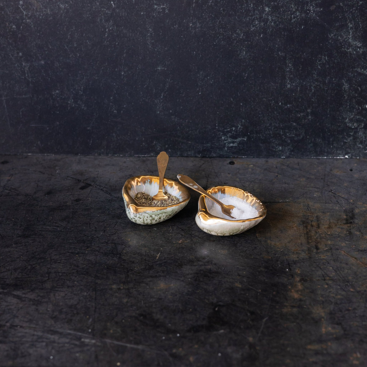 Pair of Shell Salt Cellars & Salt Spoons - elsie green - the french kitchen