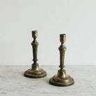 Pair of Silver Candlesticks with Knurling Detail - elsie green - decor
