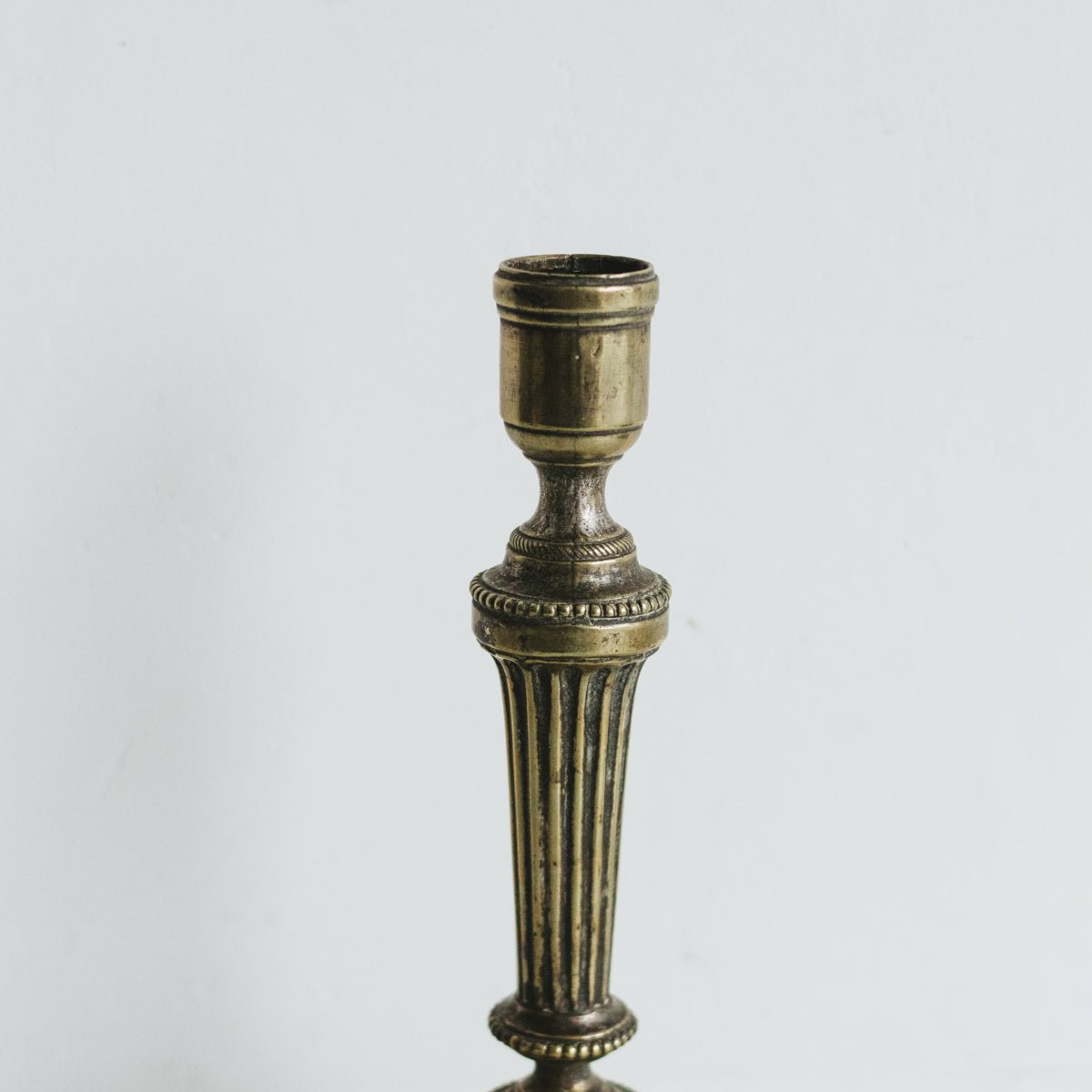 Pair of Silver Candlesticks with Knurling Detail - elsie green - decor