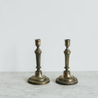Pair of Silver Candlesticks with Knurling Detail - elsie green - decor