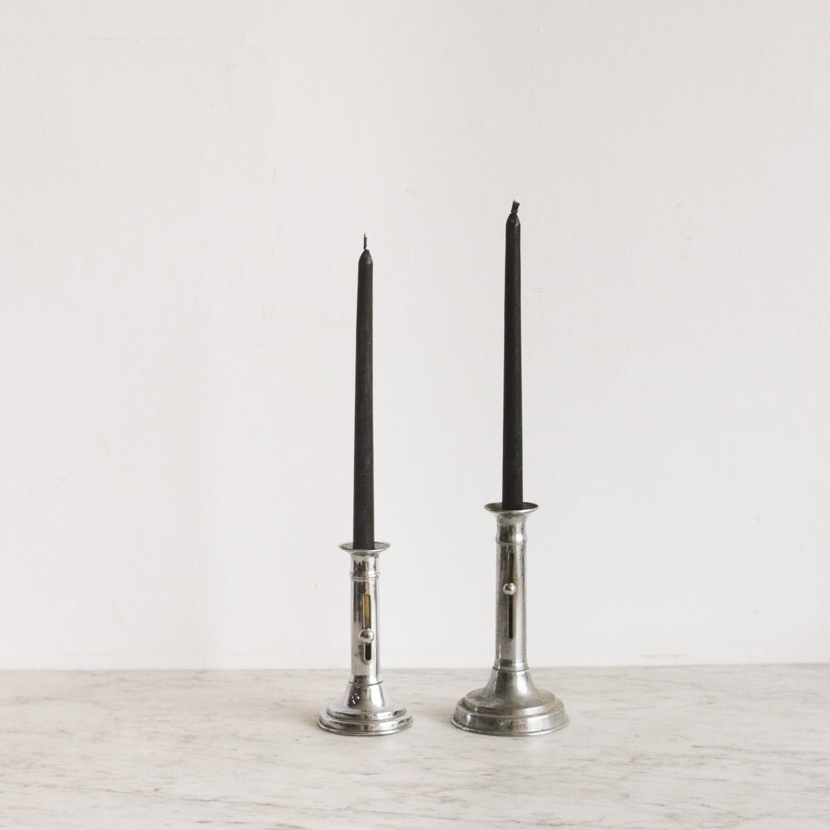 Pair of Silver Push Up Candlesticks - elsie green - decor