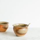 Pair Of Stoneware Bowls With Silver Spoon - elsie green - The French Kitchen