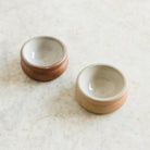 Pair Of Stoneware Butter Pats & Christofle Knives - elsie green - the french kitchen