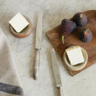 Pair Of Stoneware Butter Pats & Christofle Knives - elsie green - the french kitchen