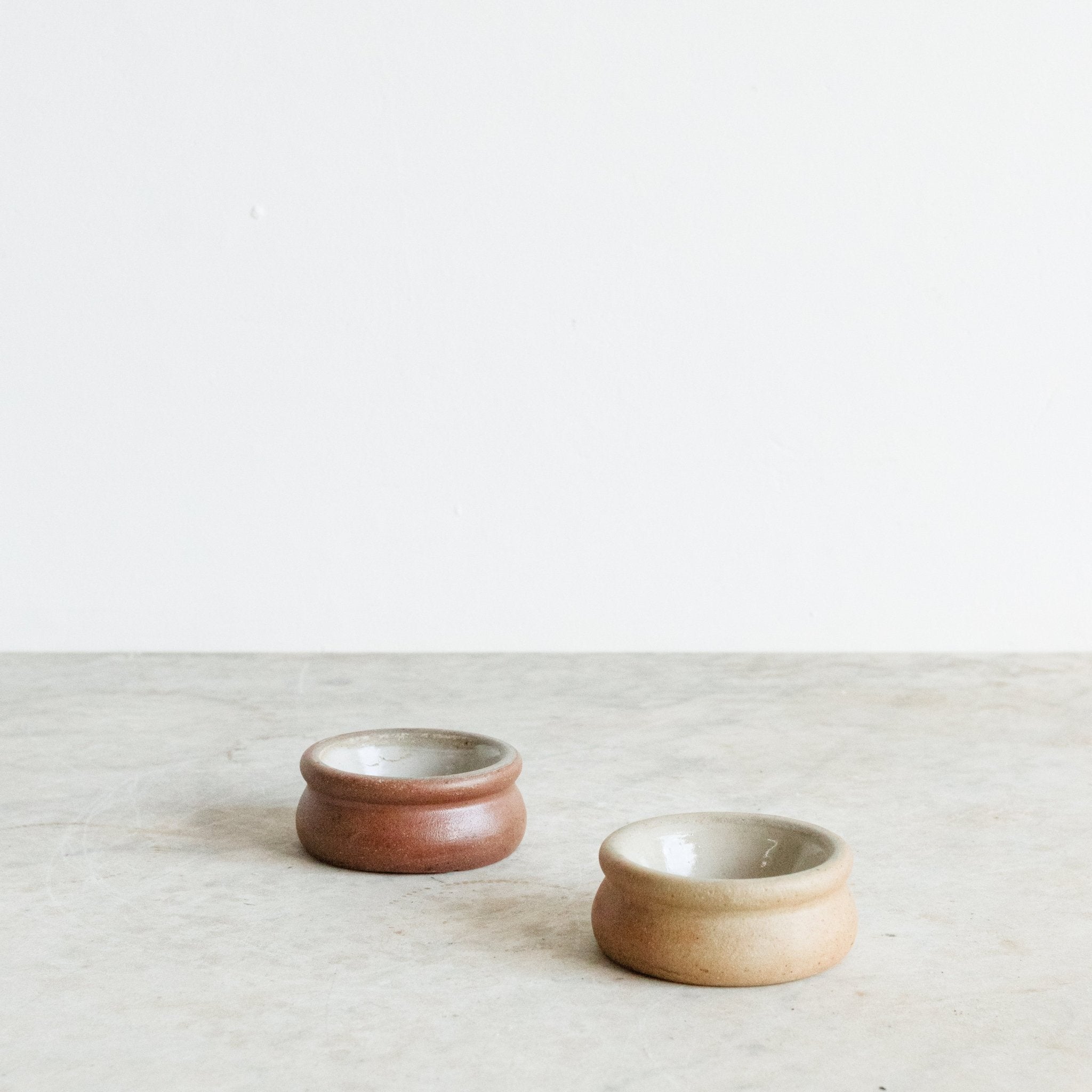 Pair Of Stoneware Butter Pats & Christofle Knives - elsie green - the french kitchen